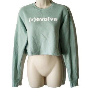 *50off3* Bella + Canvas Revolve Crop Fleece Sweatshirt S Light Sage (R)evolve